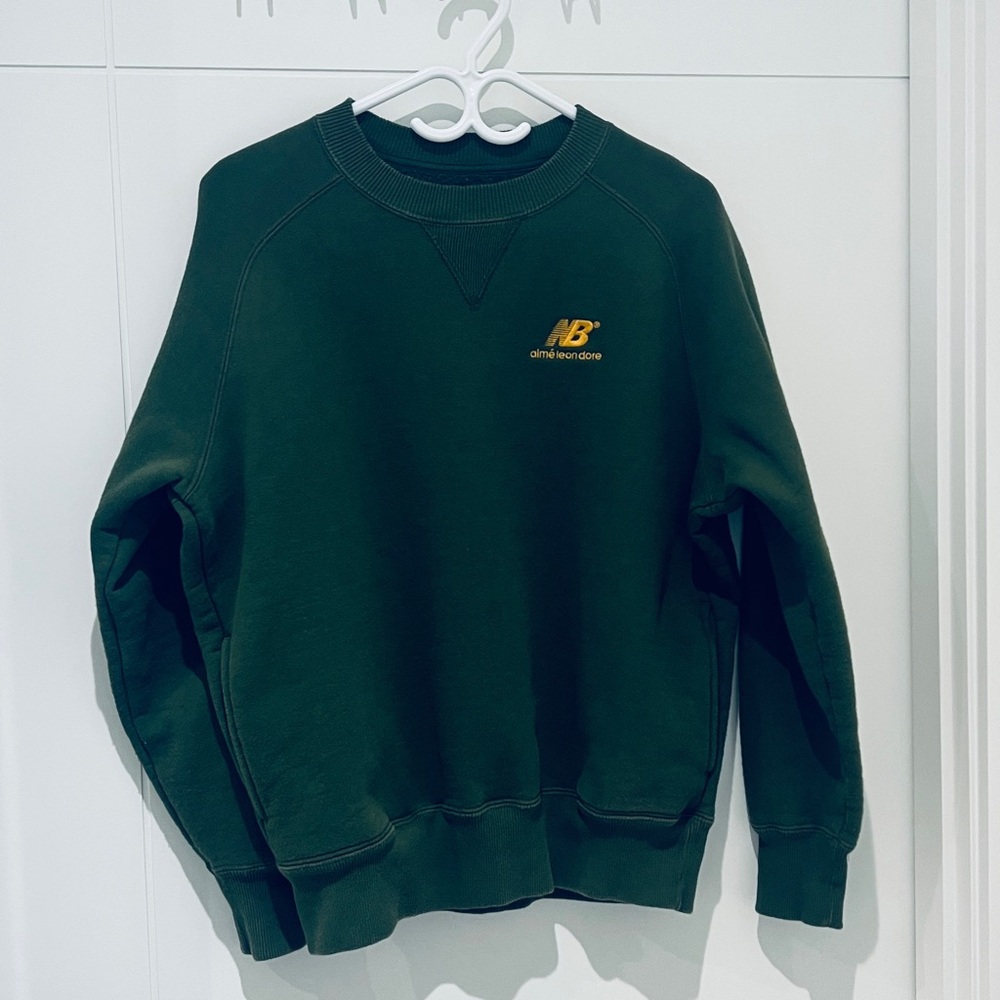Aime Leon Dore Men's Forest Green Crewneck Sweater